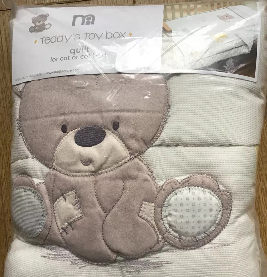 Mothercare Teddy s Toy Box QUILT For A Cot Or A Cot Bed BNIP
