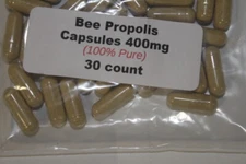Bee Propolis Powder Capsules (100% Pure) 400 mg - 30 count