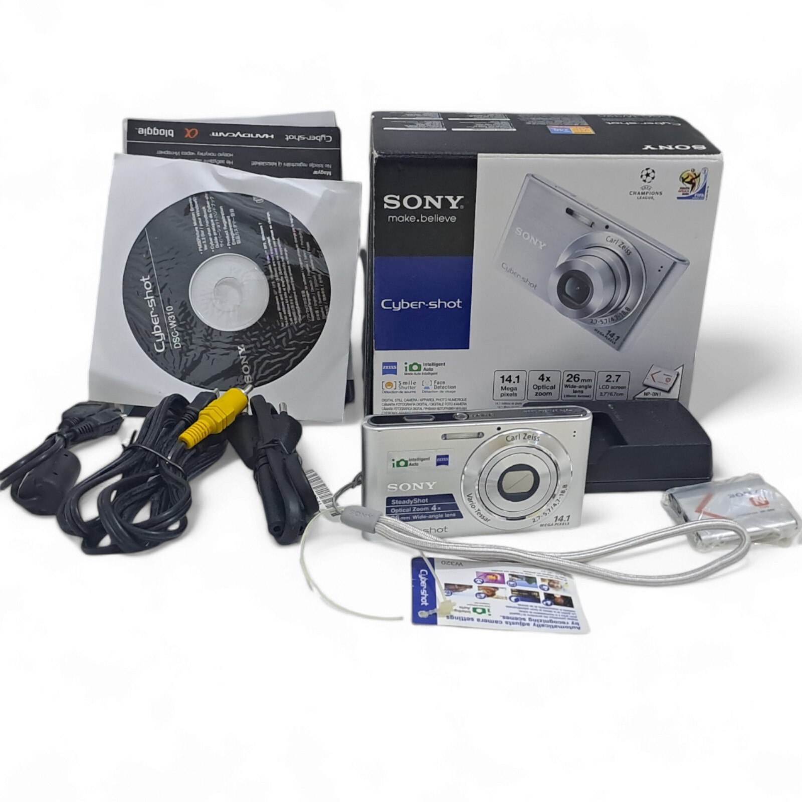 Sony Cyber-shot DSC-W320 14.1MP Digital Camera - Silver for sale 