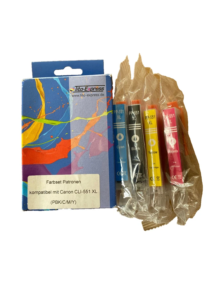Farbset Patronen für Canon CLI-551 XL (PBK/C/M/Y)