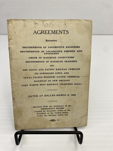 1950 Texas & Pacific Missouri Louisiana Railway Lines & Brotherhood Agreements