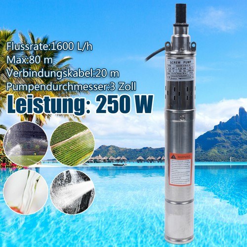 Tiefbrunnenpumpe 3 Zoll 1100W - 6000l/h Sandverträglich Mit 93m Förderhöhe