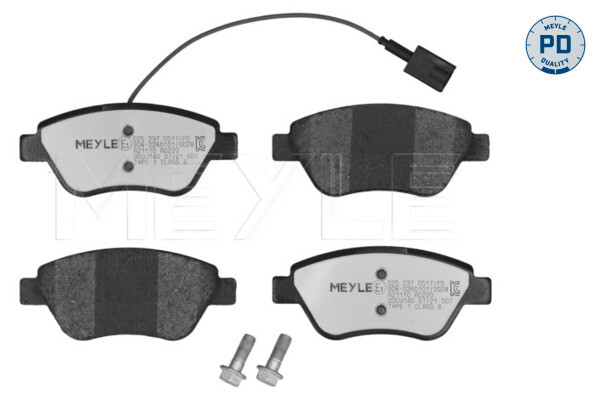 Meyle 025 237 0517/PD brake pad set, disc brake for Alfa Romeo, Citroen, Fiat, Lanc-image