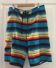 Boy's Hang Ten Striped Lined Swim Trunks - Size Large