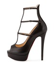 100% AUTH NEW WOMEN LOUBOUTIN SISTOERLESS 150 SHINY BLACK CALF PUMP/HEEL US 11 — photo 2