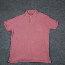 Vineyard Vines Men's Polo Red White Micro Stripped Short Sleeve Size Medium