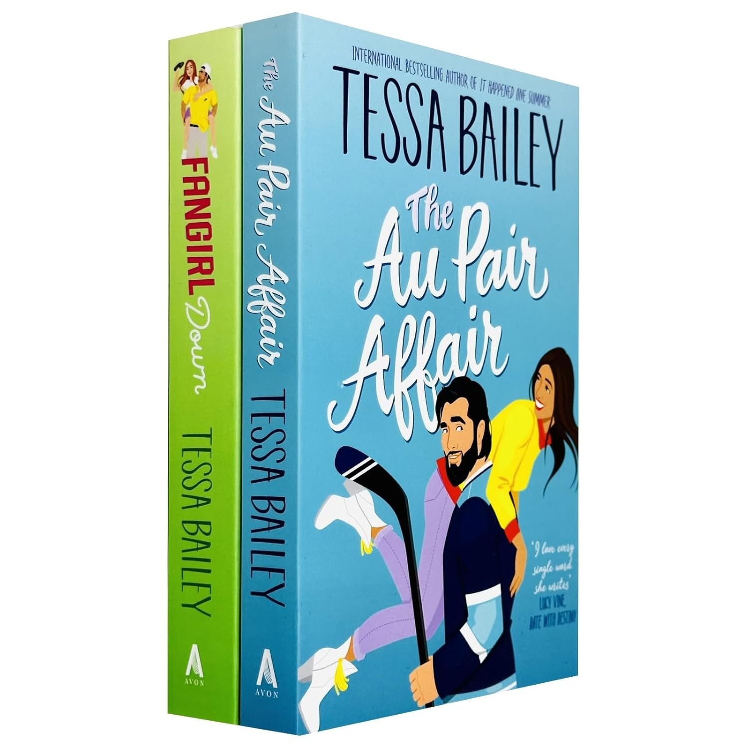 Big Shots Series 2 Books Set by Tessa Bailey Fangirl Down, Au Pair Affair