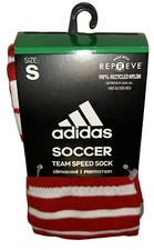 Adidas Team Speed OTC Soccer Socks 1 Pair Youth 13C-4Y Red White w Logo NEW