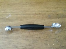 Vintage EKCO Melon Scoop, Black Handle, Double Headed  7/8" & 1 1/8" - USA