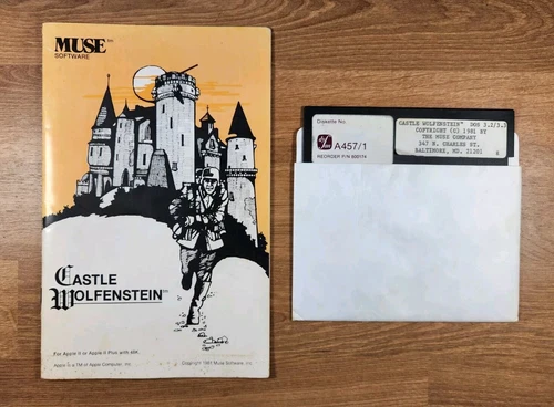 Vtg Castle Wolfenstein 1981 Muse Software Apple II w/ Manual 5.25" Floppy Game!!