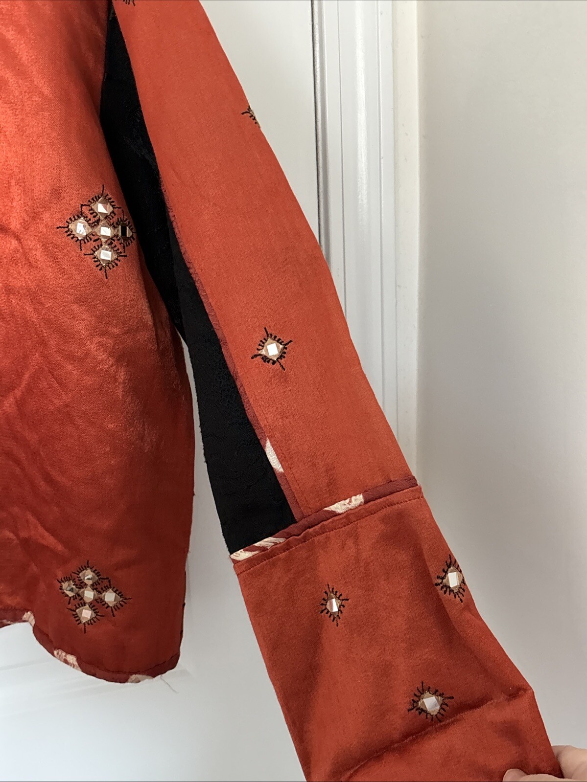 Flashback Rust/Orange Patchwork Embroidered Jacke… - image 8