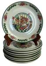 International Tableworks Stoneware Enjoy The Garden Salad Plate 7 3/4” Lot Of 8