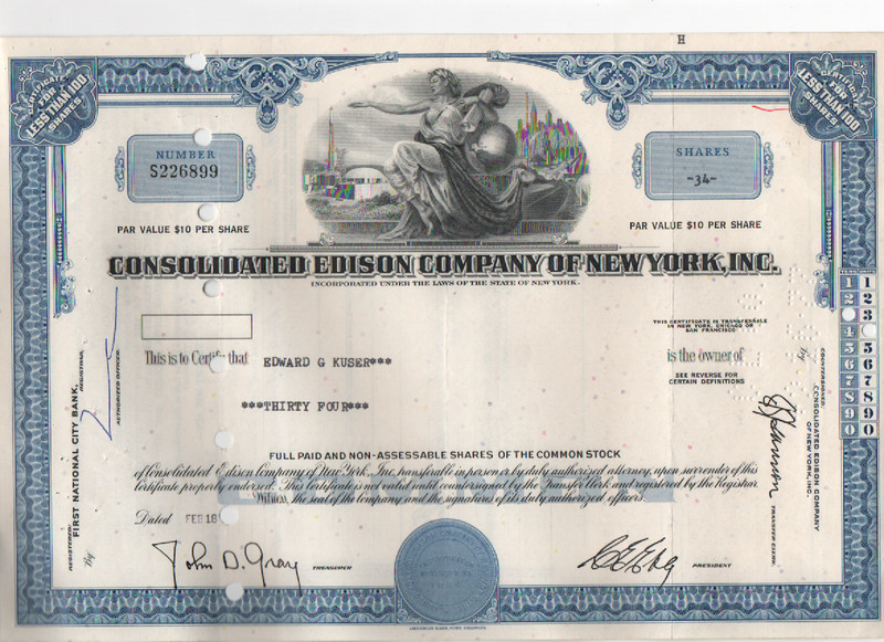 1966 International Telephone and Telegraph Corp stock certificate 100 shares ITT