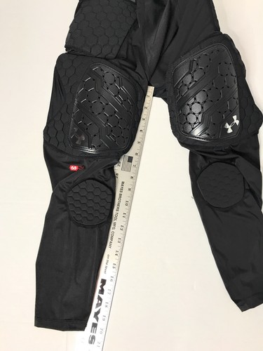 Under Armour Gameday UA Pro 7-Pad 3/4 Tight, Size Large, Black, UA1360105-001 - Picture 4 of 5
