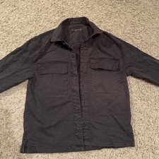 Abercrombie Fitch Black Twill Button-Up Shirt Men's XS Long Sleeve