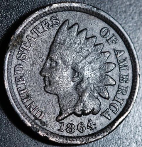 1864 INDIAN HEAD CENT - Bronze - VG VERY GOOD Details