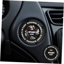 Rotary Push Start Button Cover, Motorcycle Ignition Key Switch B-Rotary-U-Black