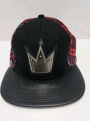 Rare Kingdom Hearts Plaid Huge Sora Crown Metal Pleather Hat Square Enix Gamer 