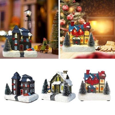 Weihnachtshaus LED Snow Village Home Table Desktop Winter Snowy Ornamente