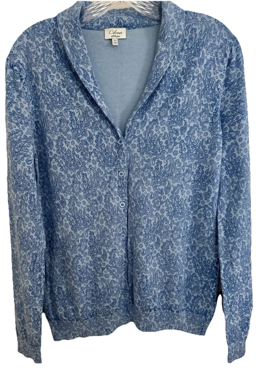 Paisley Cardigan Blue Sweaters for Women for sale | eBay