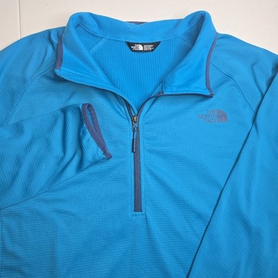 NORTH FACE Men's Borad Blue Fleece 1/4 Zip Pullover XXL -790