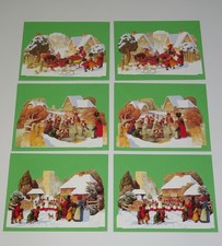 6 Weihnachtskarten 3D Pop up Karten Postkarten Grußkarten Motivkarten Geburtstag