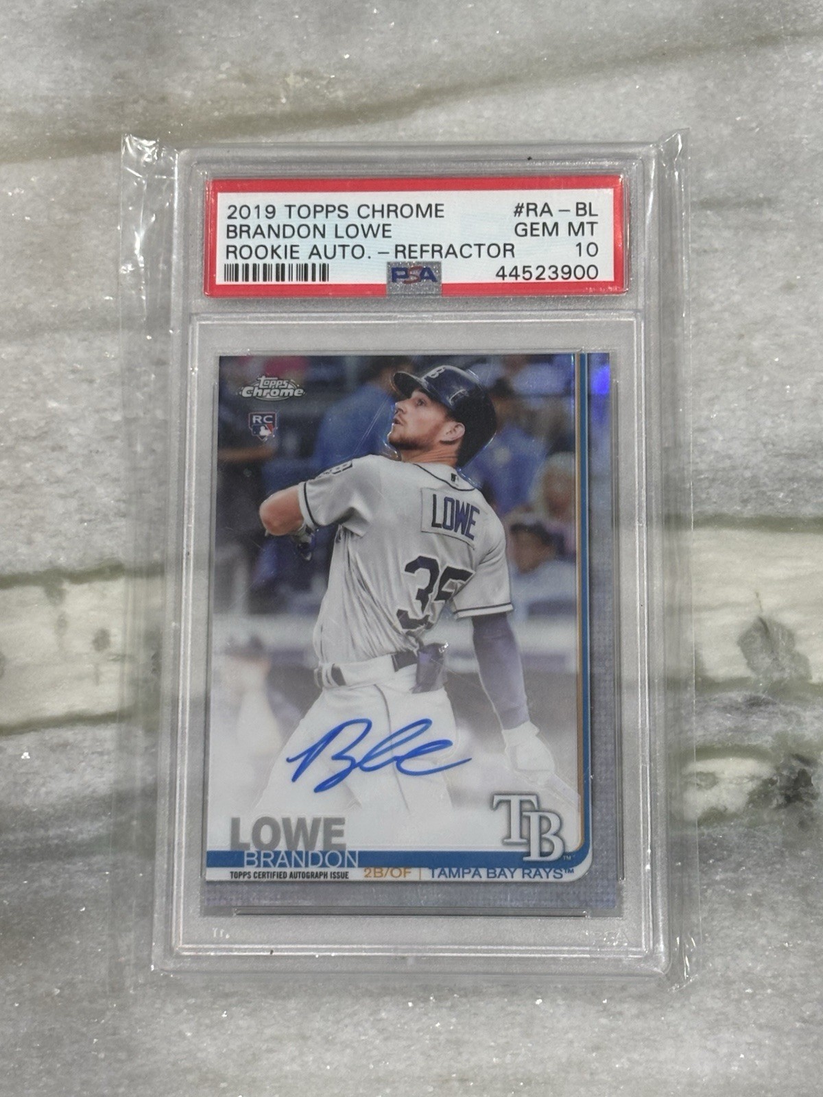 Brandon Lowe 2019 Topps Chrome Rookie Autograph Refractor /499 PSA 10