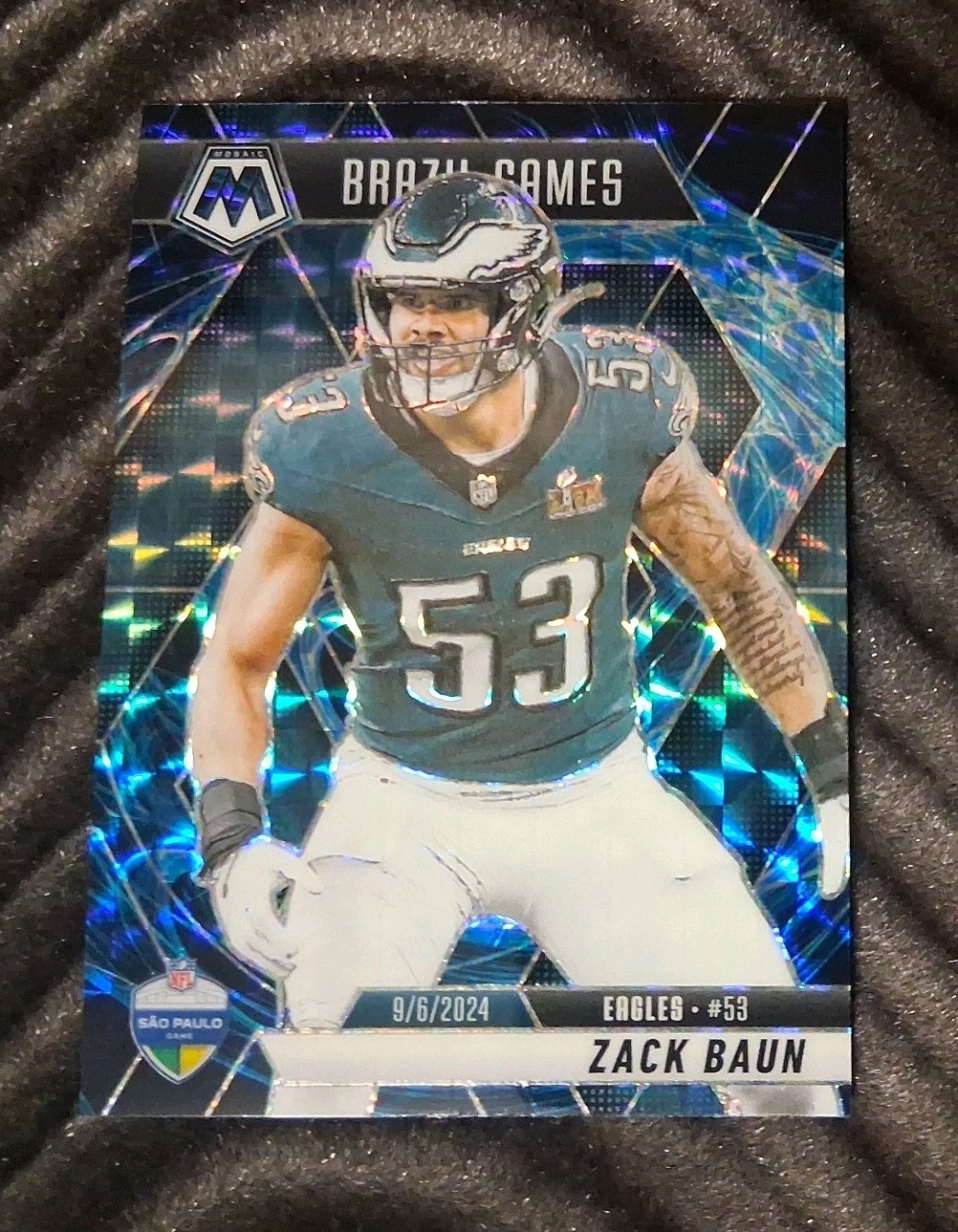 2025 Panini MOSAIC FOOTBALL ZACK BAUN #268 🔥GENESIS SP🔥 - EAGLES Brazil Games