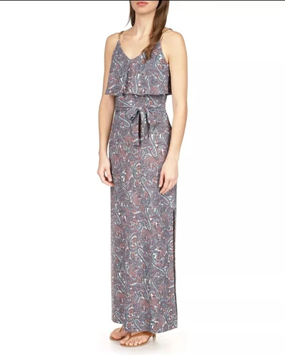 Abito donna MICHAEL Michael Kors Sangria Paisley catena taglia XS