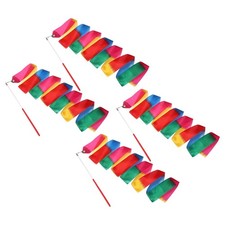 4 Pcs Dance Ribbons 78.7" Gymnastics Ribbon Streamers Red Wand, Flame