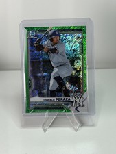 2021 Bowman #BCP-50 Oswald Peraza Chrome Prospects Green Shimmer Refractor #/99