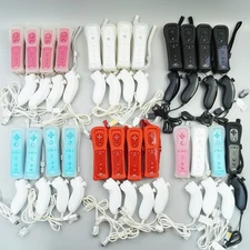 Lot 4 Nintendo Wii Remote Motion Plus Controller Nunchuck [Very Good ]