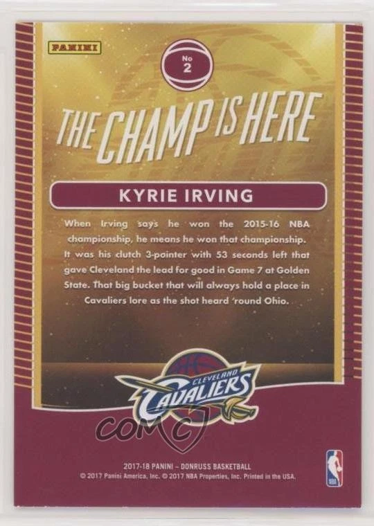 2017-18 Panini Donruss The Champ is Here Green Flood Kyrie Irving #2 - Image 2 of 2