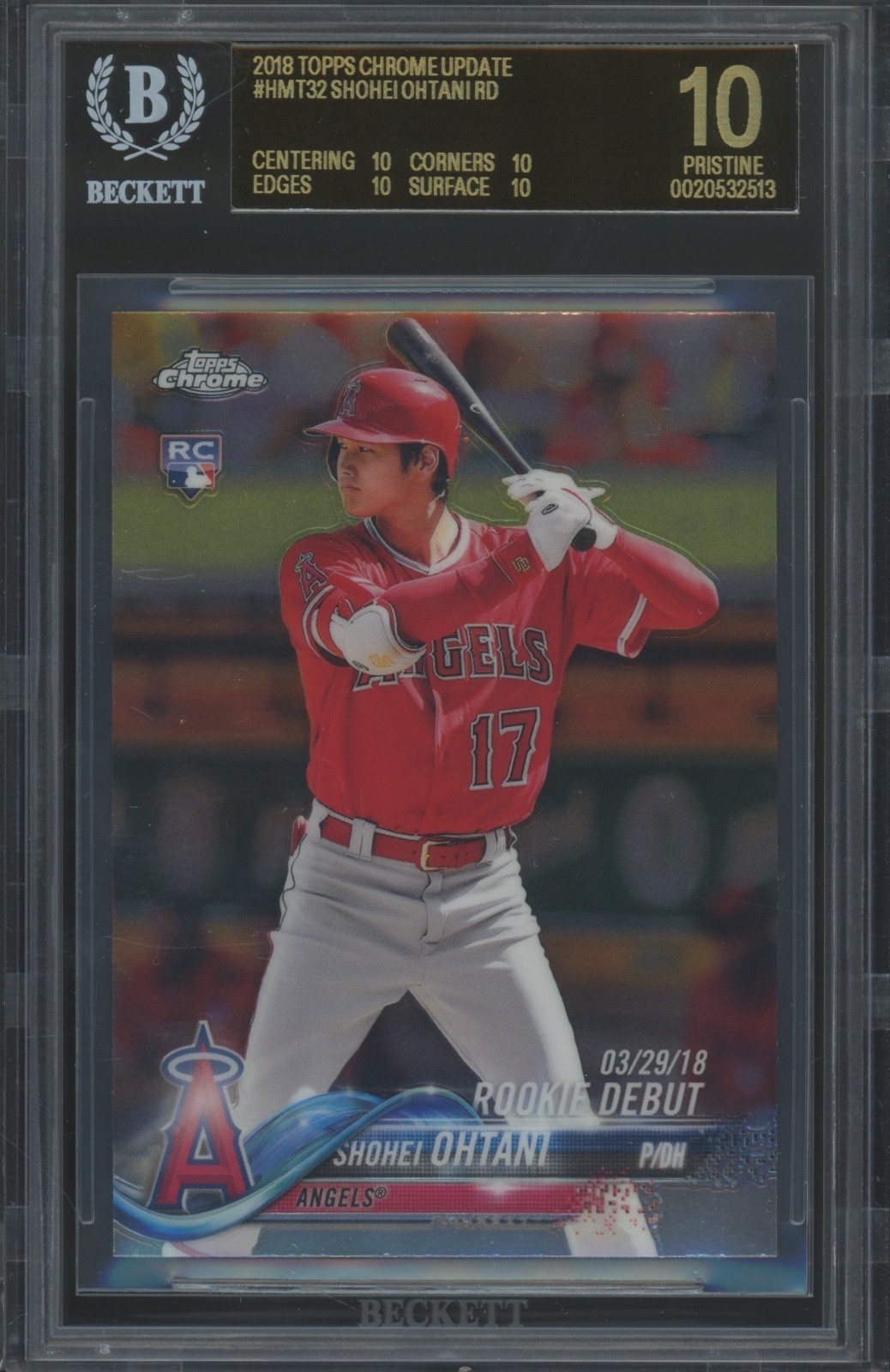 2018 Topps Chrome Update #HMT32 Shohei Ohtani RC Black Label Pristine BGS 10