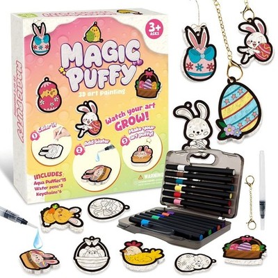 Magic Foam Texture Painting Kit - 3D Art Craft Aqua Puffs Paint Kit, 15 Mess-...