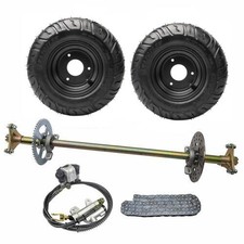 29" Go Kart Rear Axle Kit Chain Sprocket Wheel Hub 6" Wheels For Trike Racing US