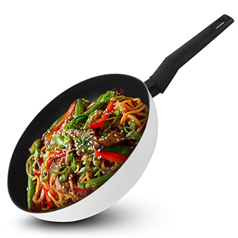 (TG. 30 cm) Fackelmann Wok Balance 30 cm, wok antiaderente in alluminio riciclat