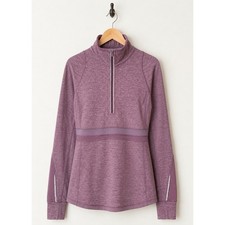 Lululemon Run Stay Warm Half Zip Women 8 Purple Heathered Pullover Athleisure