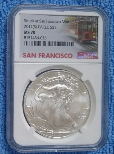 ✪✪  2012 S AMERICAN SILVER EAGLE -✪ ✪ MS-70  ◢  TRUSTED ✪ 99.9% SILVER