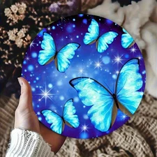 2D 8x8inch Round Metal Wall Art- and Starry Design, Waterproof and Corrosion-Res