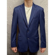 Hart Schaffner Marx Navy Blue Worsted Wool Blazer New York Fit 40R Reda Flexo