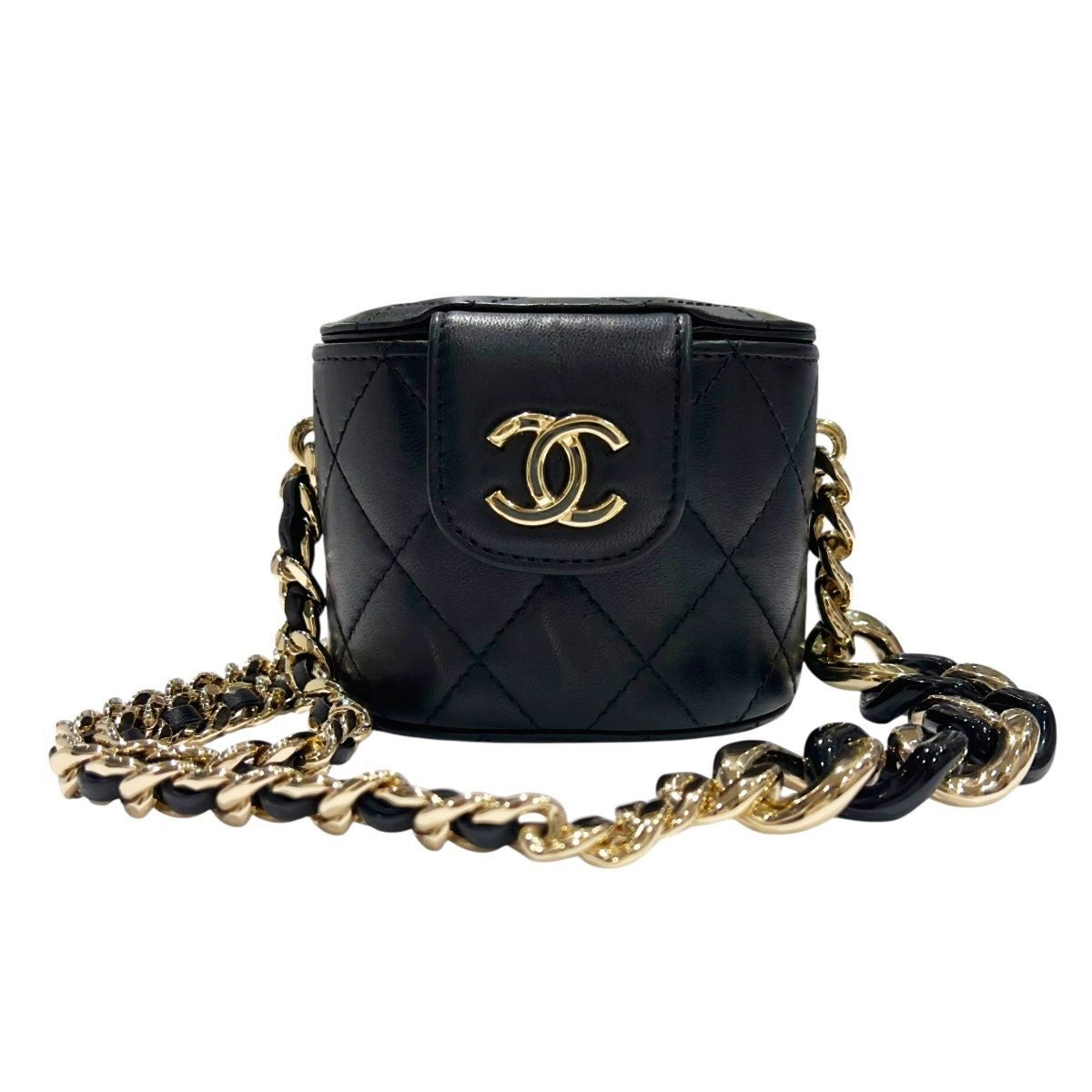 Used CHANEL Vanity Chain Shoulder Bag AP2428 Black Lambskin Ladies 24033643 HO