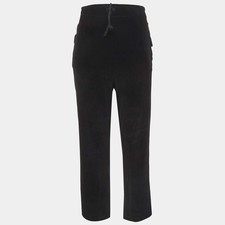 Yves Saint Laurent Black Velvet Straight Fit Trousers S