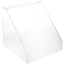 Plymor Clear Acrylic Slanted Front Display Case with No Base, 12" x 12" x 12"