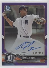 2018 Bowman Chrome Prospect Purple Refractor 3/250 Franklin Perez Auto 03xg