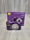 Nikon Coolpix A10 16.1MP Y2K Compact Purple Digital Camera Complete In Box. PB