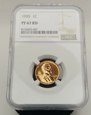 1955-P Lincoln Penny NGC PF 67 RD #20424