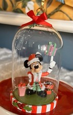 Disney  s 2024 Santa Mickey Glass Dome Christmas Ornament