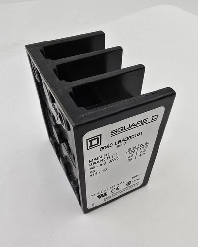 Square D 9080LBA362101 Power Distribution Terminal Block 3P 175A 600V Series C