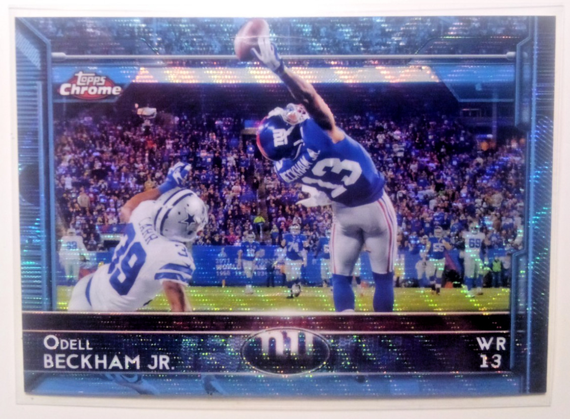 Odell Beckham Jr. - 2015 Topps Chrome #18 Blue Wave REFRACTOR "The Catch"!
